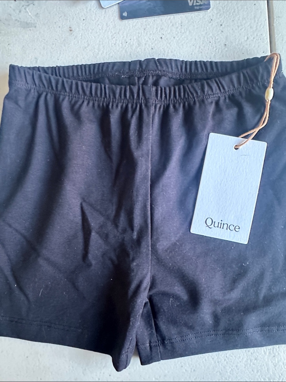 Quince Black Knit Elastic-Waist Kids Shorts R167